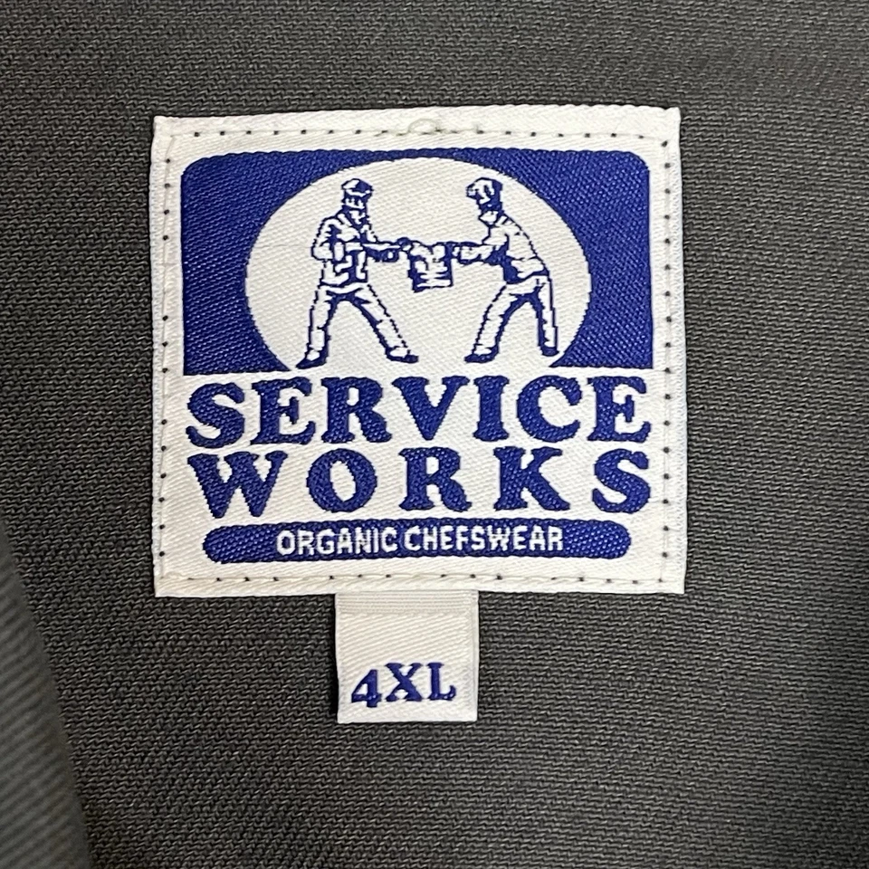 Chef Works Chefs Jacket Mens 4XL Gray Button Front Collared Long Sleeve - Image 3 of 4