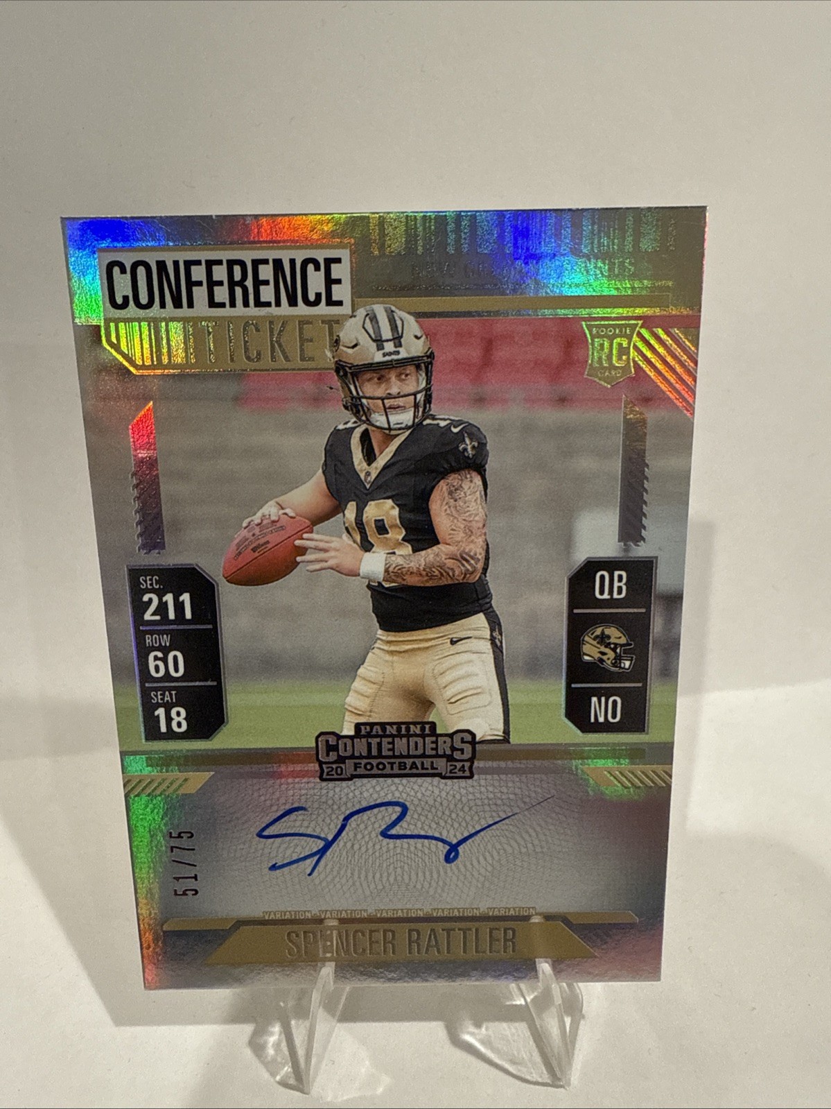 2024 Panini Contenders - #116 Spencer Rattler Conference Ticket Auto /75