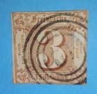 + 1860 Thurn and Taxis German States #12 3sgr Imperf. Ring-42 Morschen,Hesse — photo 1