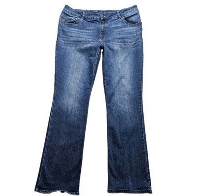 Lee Regular Fit Boot Cut Jeans Womens Plus 18W Blue Dark Wash High Rise 38x32