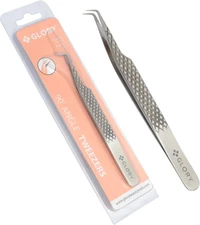 90 Degree Angle Lash Tweezers for Eyelash Extensions – Precision Fiber Tip Diamo