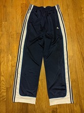 Vintage 90s Men's Adidas Navy Blue Snap Off Button Warm Up Pants sz L