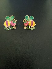 Multicolor Enamel Bee Stud Earrings Butterfly...