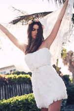 NWT LoveShackFancy Calandre Antique White Dress sz 8