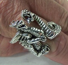 DOUBLE DRAGON BIKER RING heavy metal ring new BR164 fantasy medieval mens women