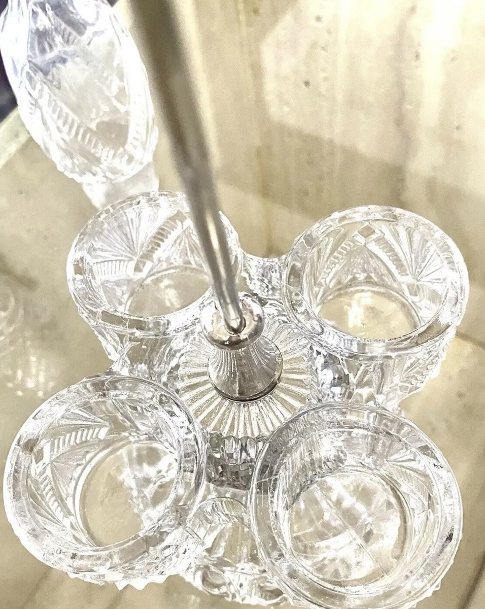 Victorian Antique Victorian 1880 9-Piece Glass Castor Cruet