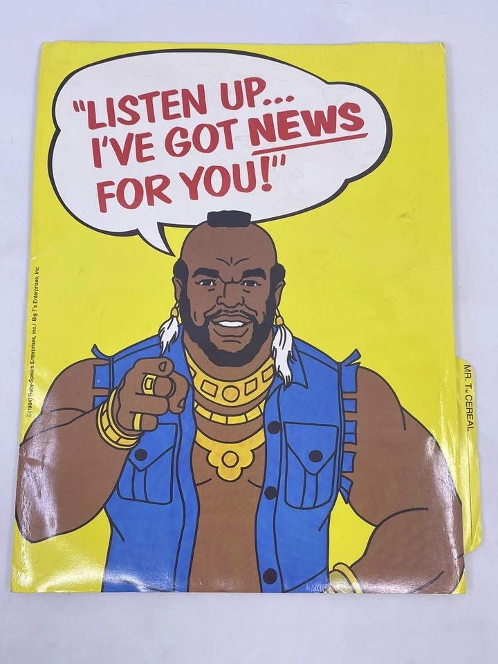 1984 年 Ruby Spears Mr. T 谷物贵格会新闻工具包老式稀有儿童 — 第 2/4 张图片