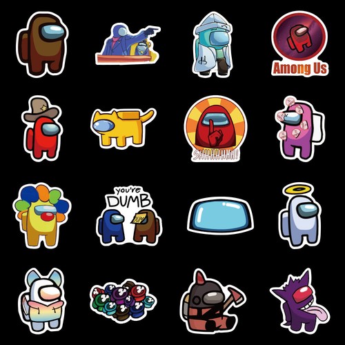 100 PCS Among Us Game Vinyl Stickers Laptop Bottle Luggage Skateboard Motorcycle - Picture 7 of 12
