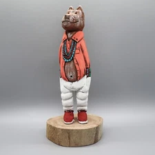 NAVAJO FOLK ART-HANDMADE NAVAJO MOUNTAIN LION by PERNELL YAZZIE-NATIVE AMERICAN