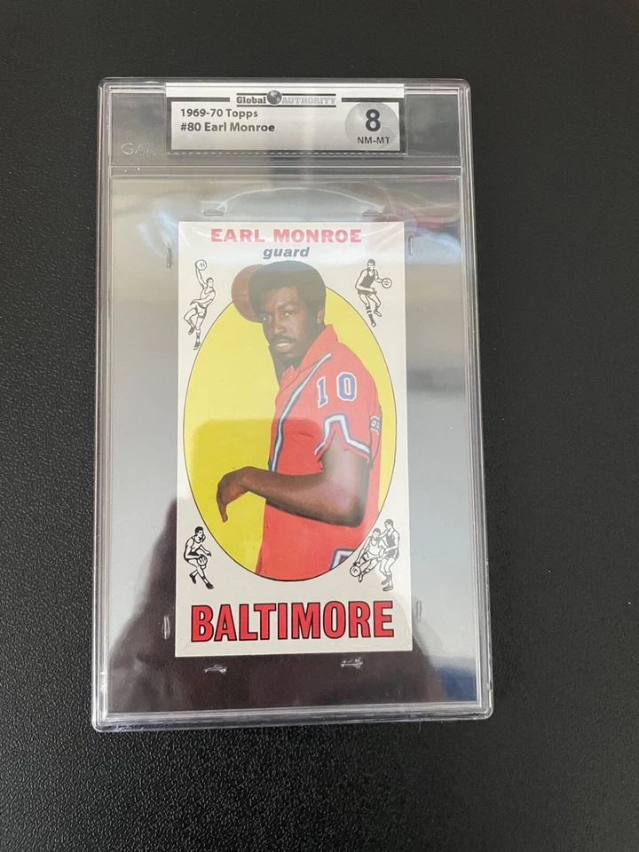 Tarjeta de novato Monroe 1969-79 Topps Earl "The Pearl" #80 casi nueva-como nueva 8 ¡precio más bajo! Foto 2 de 4