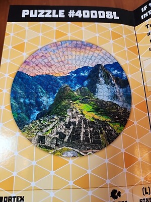 Round Wooden Jigsaw puzzle  Machu Picchu Andes Mountains Peru 508  piece NEW