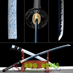 Blue 1095 High Carbon Steel Katana Handmade Japan Samurai Sword Full Tang Sharp Ebay