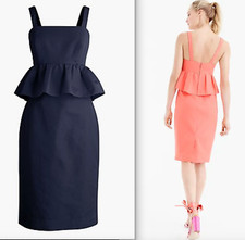 $168 J.Crew Peplum dress in classic faille-Cotton/silk-Navy-Item G6482-size 4