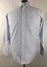 Ralph Lauren Men's Dress Shirt Blue White Striped Button Down Collar Size 12
