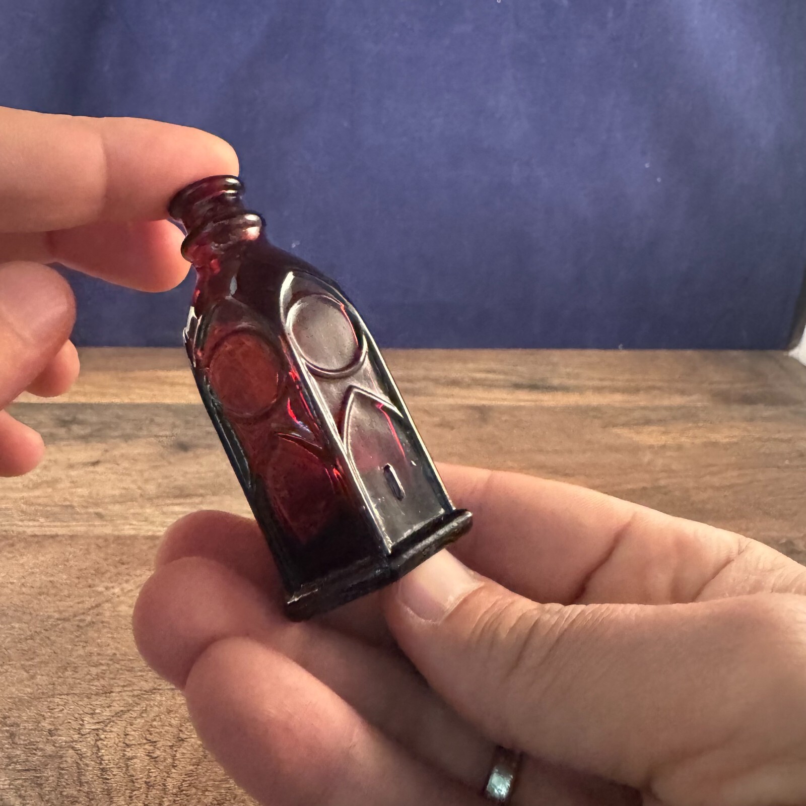 Wheaton Ruby Red - Church - Miniature Potion Medicine Bottle