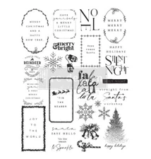 Redesign With Prima "Here Comes Santa" Decor Clear Stamp, Christmas Gift Tags