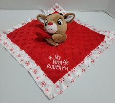 My First Rudolph The Red Nosed Reindeer Lovey Security Blanket Rattle Christmas