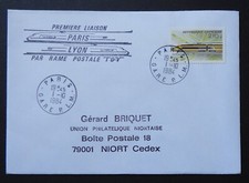 Enveloppe Première liaison TGV Paris Lyon 1984 Timbre n°2334  TBE