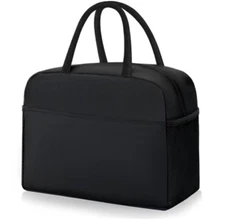 Douyadady Lunch Bag Fashionable Black Bag 10.8 L x 6.3 W x 8.8 H