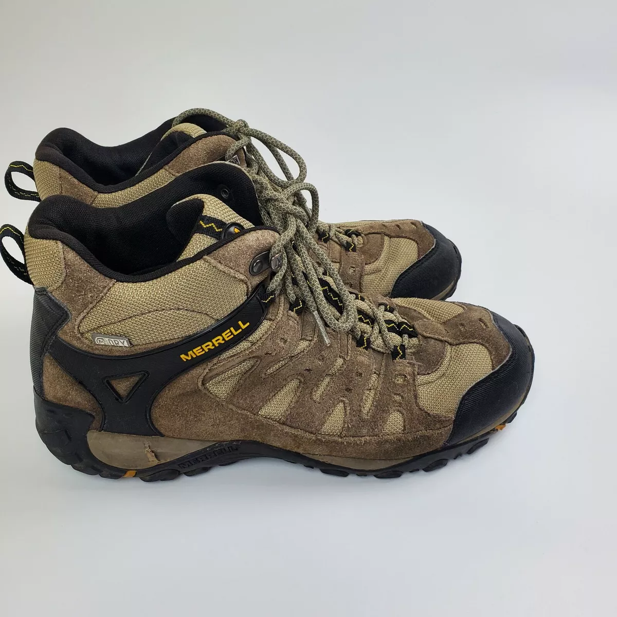 Merrell Men's Hiking Boots Old Gold Brown Suede US Size Select Dry eBay