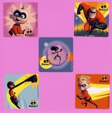 10 Incredibles 2 - Large Stickers - Helen, Bob, Violet, Dash, Jack-Jack