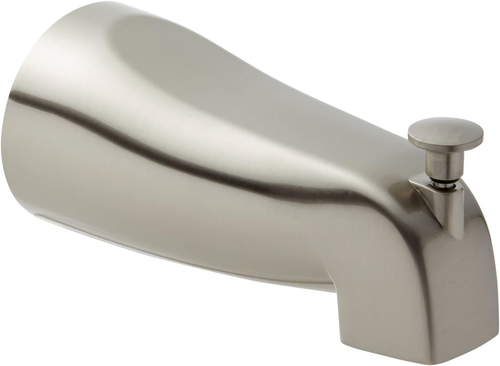 Brushed Nickel Bathtub Spout with Diverter, Tub Faucet with Slip-Fit Connection - Picture 7 of 12