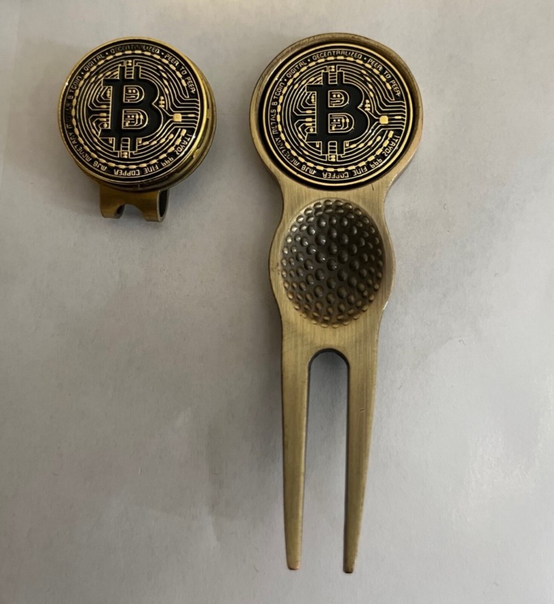 BITCOIN Golf ball markers with Divot Tool & Hat clips packs 25mm + 40mm  COINS | eBay