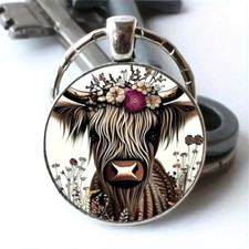 Fashion Cute Cow Keychain Pendant Key Ring Car Keychain Gift New Men Women