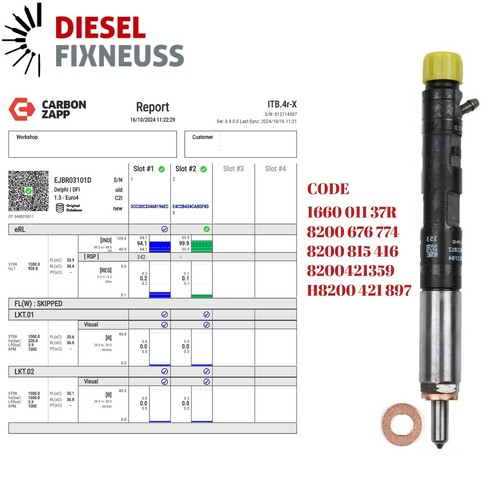EJBR05101D Injektor, Kompatibel For Delphi, Kompatibel For Renault Clio, Kompatibel For Nissan Dacia, Kompatibel For Suzuki 1.5DCI Common-Rail-Düse