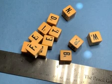 12 REPLACEMENT LETTERS &  numbers BAKELITE dice   simichrome tested +. L13
