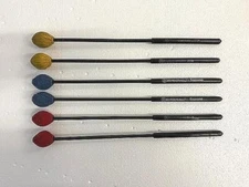 Lot (3) Pairs Bergerault Orff Marimba Mallets Yarn Wrapped 14" Alto Soprano Bass