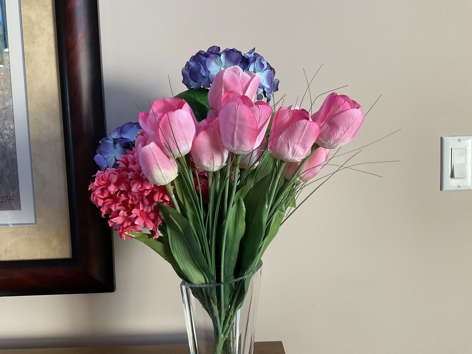 Artificial Spring Flowers ~ Hydrangea ~ Hyacinth ~ Tulips ~ Bouquet