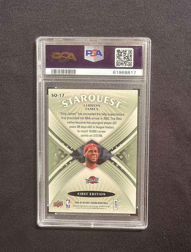 LEBRON JAMES 2008 U D First Edition Starquest Green SQ-17 PSA 10 GEM MINT Insert - Image 4 of 4