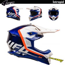CASCO CROSS ENDURO UFO INTREPID BLU BIANCO ARANCIO ECE 22.06 MODELLO 2024
