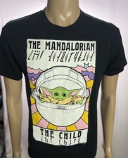 Baby Yoda The Child Grogu Star Wars Mandalorian Black T-Shirt Men's LARGE