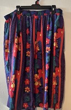 90  s Vintage Women  s Floral Maxi Skirt Elastic Waist Size 22