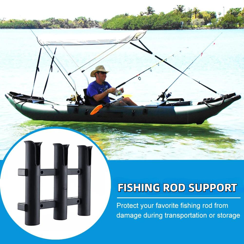 Support 4 Cannes à Pêche ZONADAH - Pour Bateau, Kayak, Canoë - Blanc, PVC, Fixation Facile - 8