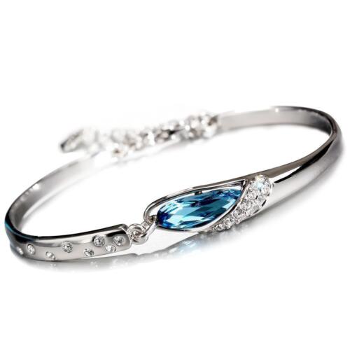 Chaîne en cristal plaqué argent mode bracelet femmes charme bracelet neuf bijoux - Photo 1 sur 12