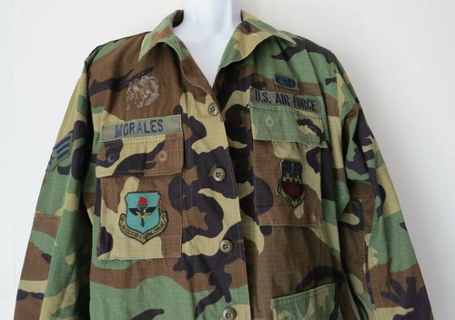 US AIR FORCE CAMO CAMOFLAGE CAMOUFLAGE BUTTON SHIRT Jacket mens M regular - Picture 2 of 8