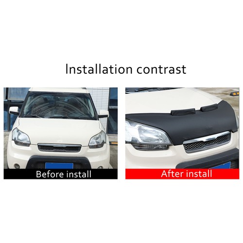 CAR HOOD BONNET BRA For Kia Soul 2010-2013 LEATHER FRONT HOOD END MASK Cover Kit - Picture 2 of 19