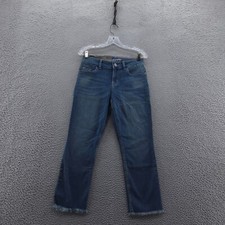 NWT Wrangler Womens Retro Mae Cropped Jeans 3 Blue Medium Wash Mid Rise Raw Hem