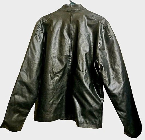  American Rag мужской черный искусственной кожи куртка размер XL мотоциклиста пальто - Изображение 2 из 3
