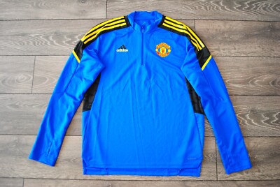MANCHESTER UNITED JACKET TRACK TOP ADIDAS 2021 2022 BLUE FOOTBALL TRAINING LARGE