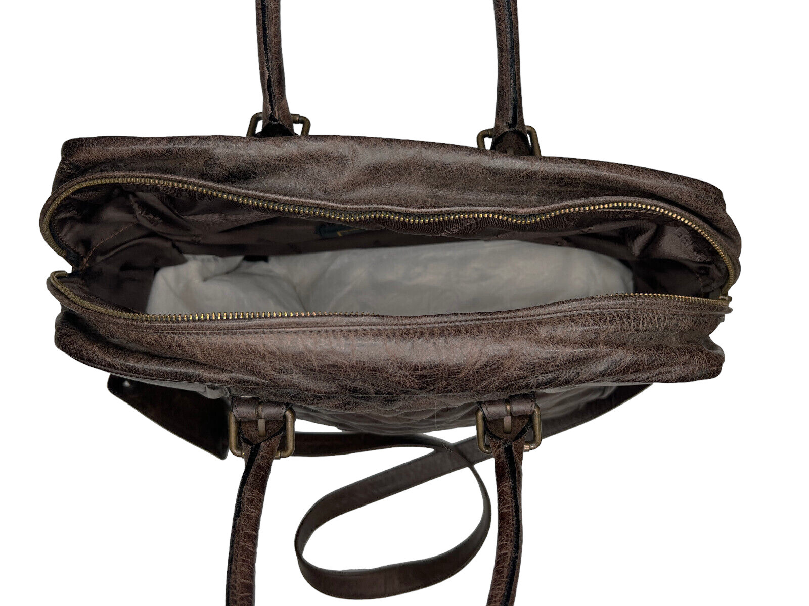 Authentic Belstaff MEN’S LARGE SQUARE Blackbrown Leather Shoulder Bag Rare image 9