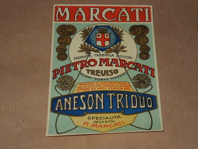 PUBBLICITA' ETICHETTA ANESON TRIDUO- ORIGINALE ANNI '60 - MARCATI TREVISO
