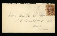 US Postal History #146 Banknote 1886 Northampton MA to Boston MA