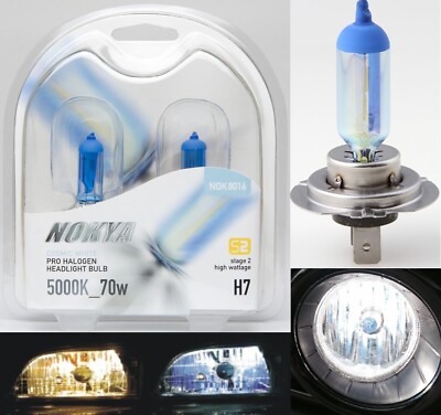 Nokya 5000K White H7 Nok8016 70W Two Bulbs Light DRL Daytime Replacement Lamp OE