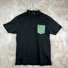Travis Mathew Polo Shirt Adult Large Black The Chive Pocket Pima Poly Golf