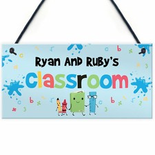 Personalised Classroom Sign For Daughter Son Hanging Door Sign Home School Decor