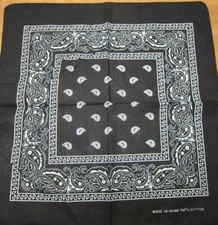 1 PACK Black Paisley Bandana Headband Face Mask Head Scarf Motorcycle Bike